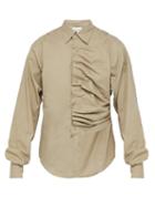 Matchesfashion.com Bianca Saunders - Creased Pleat Cotton Shirt - Mens - Beige