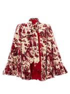 The Vampire's Wife - The Crusader Toile De Jouy Cotton-velvet Cape - Womens - Burgundy Print