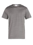 Matchesfashion.com Sunspel - Striped Crew Neck Cotton T Shirt - Mens - Grey