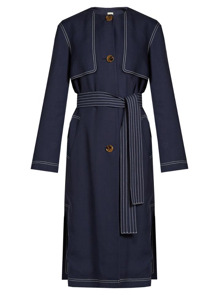 Khaite Isadora Collarless Trench Coat