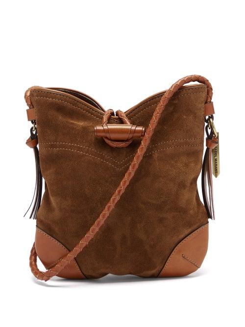 Isabel Marant - Taggy Braided Leather And Suede Cross-body Bag - Womens - Tan