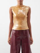 16arlington - Tania Sequinned Tank Top - Womens - Amber