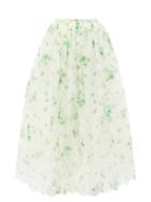 Giambattista Valli - Floral-print Embroidered-oranza Maxi Skirt - Womens - Ivory Multi