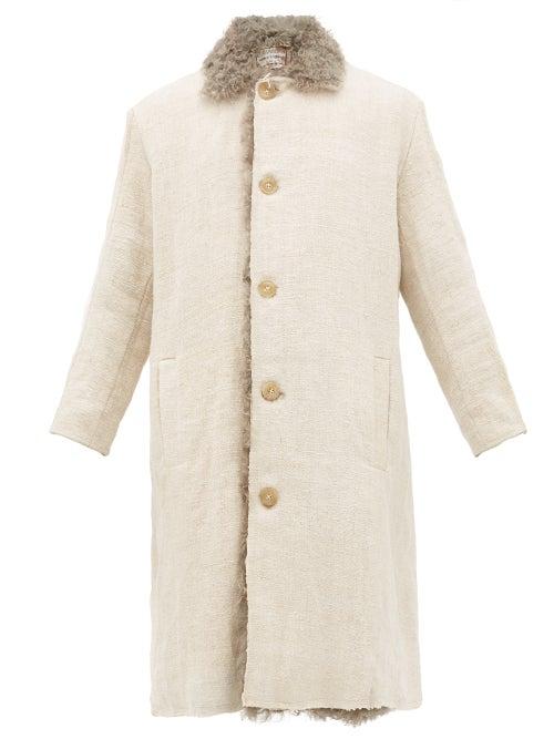 Matchesfashion.com By Walid - Nadim Shearling Lined Canvas Military Coat - Mens - Beige