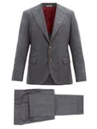 Matchesfashion.com Brunello Cucinelli - Single-breasted Wool Suit - Mens - Grey