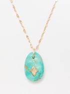 Pascale Monvoisin - Gaia No.1 Diamond, Turquoise & 9kt Gold Necklace - Womens - Gold Multi