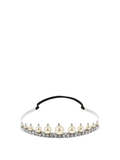 Miu Miu Faux-pearl And Crystal Embellished Headband