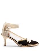 Castañer X Manolo Blahnik Pointed-toe Linen Pumps