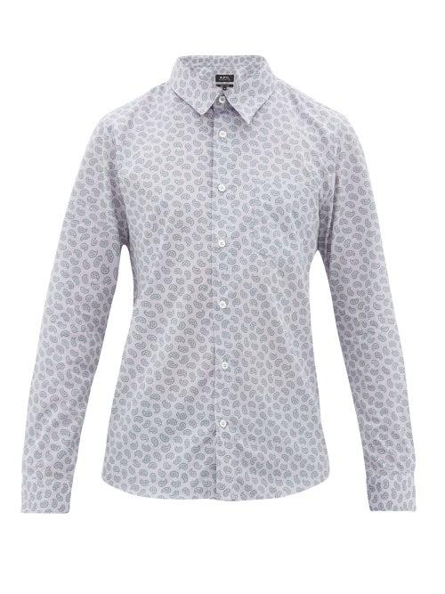 Matchesfashion.com A.p.c. - Paisley-print Cotton-muslin Shirt - Mens - Light Purple