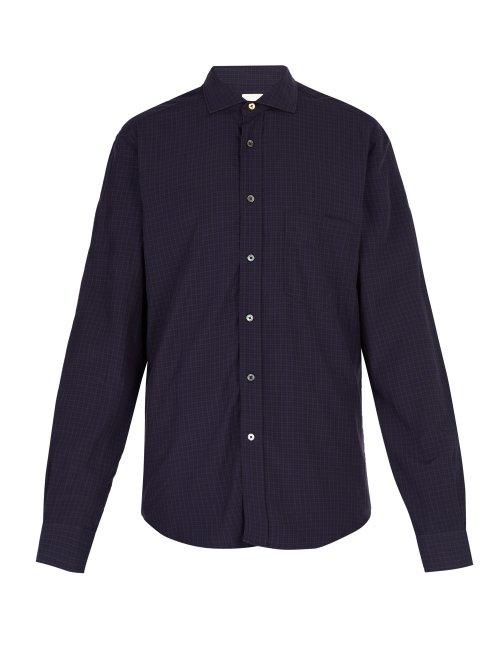 Matchesfashion.com Paul Smith - Checked Poplin Shirt - Mens - Navy Multi