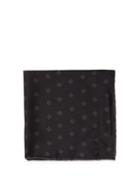 Matchesfashion.com Givenchy - 4g Logo Print Silk Twill Pocket Square - Mens - Black