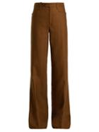 Matchesfashion.com Chlo - Tuxedo High Rise Wool Blend Trousers - Womens - Brown