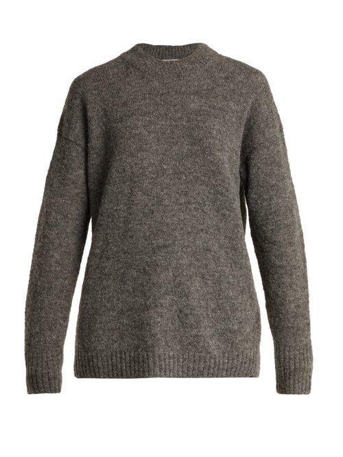 Matchesfashion.com Tibi - Dropped Sleeve Wool Blend Sweater - Womens - Grey
