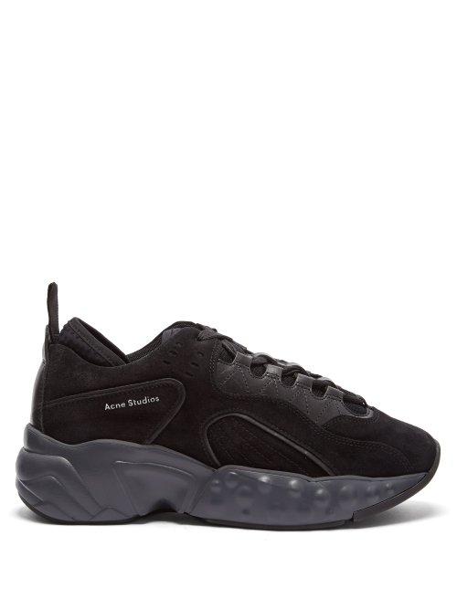 Matchesfashion.com Acne Studios - Rockaway Suede Leather Trainers - Mens - Black