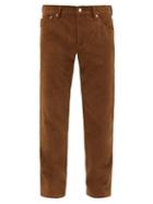 Matchesfashion.com Sfr - Sin Diamond-jacquard Cotton Straight-leg Trousers - Mens - Brown