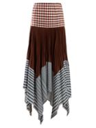Matchesfashion.com Loewe - Asymmetric Pleated Gingham Handkerchief Skirt - Womens - Multi