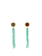 Matchesfashion.com Dubini - Constantine 18kt Gold Tassel Earrings - Womens - Green