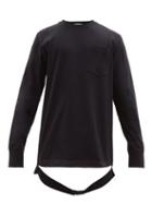 Matchesfashion.com Helmut Lang - Waist Strap Cotton Long Sleeved T Shirt - Mens - Black