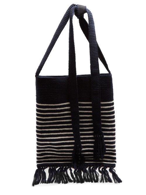 Matchesfashion.com Jw Anderson - Breton Stripe Intarsia Bag - Womens - Navy Stripe