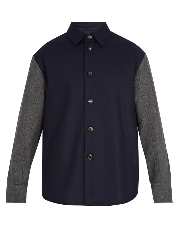Marni Oversized Contrast-panel Wool-blend Jacket