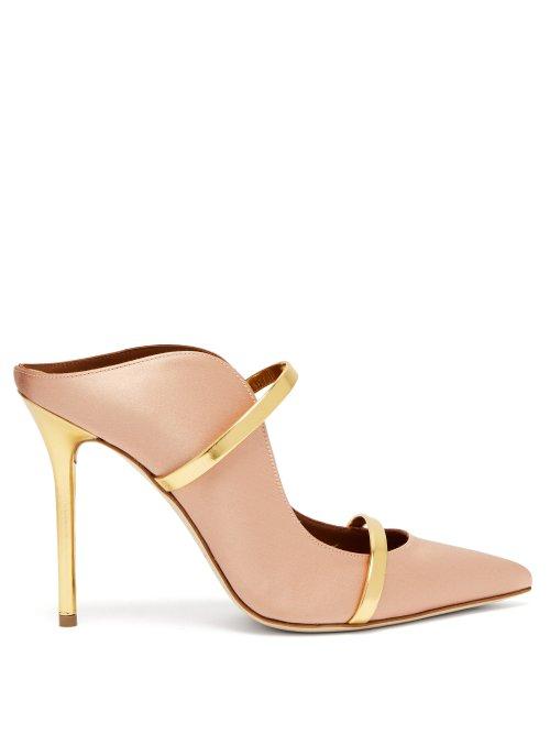 Matchesfashion.com Malone Souliers By Roy Luwolt - Maureen Satin Mules - Womens - Pink Multi