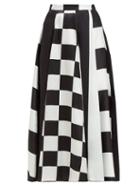 Matchesfashion.com Dodo Bar Or - Martha High Rise Silk Satin Midi Skirt - Womens - Black White