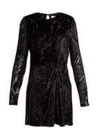 Saint Laurent Long-sleeved Velvet-devor Mini Dress