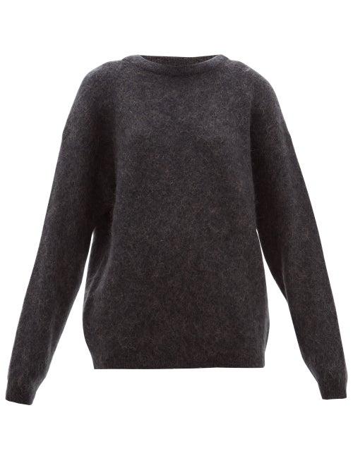 Matchesfashion.com Acne Studios - Dramatic Boat Neck Sweater - Womens - Dark Grey