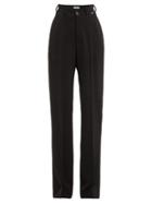 Matchesfashion.com Balenciaga - High Rise Straight Leg Crepe Trousers - Womens - Black