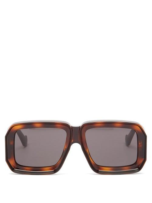 Mens Eyewear Loewe - Square Tortoiseshell-acetate Sunglasses - Mens - Tortoiseshell