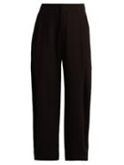 Matchesfashion.com Chlo - Mid Rise Pleated Crepe Trousers - Womens - Black