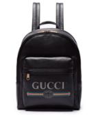Matchesfashion.com Gucci - Logo Printed Leather Backpack - Mens - Black