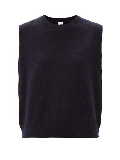 Matchesfashion.com Extreme Cashmere - Be Now Sleeveless Sweater - Womens - Navy
