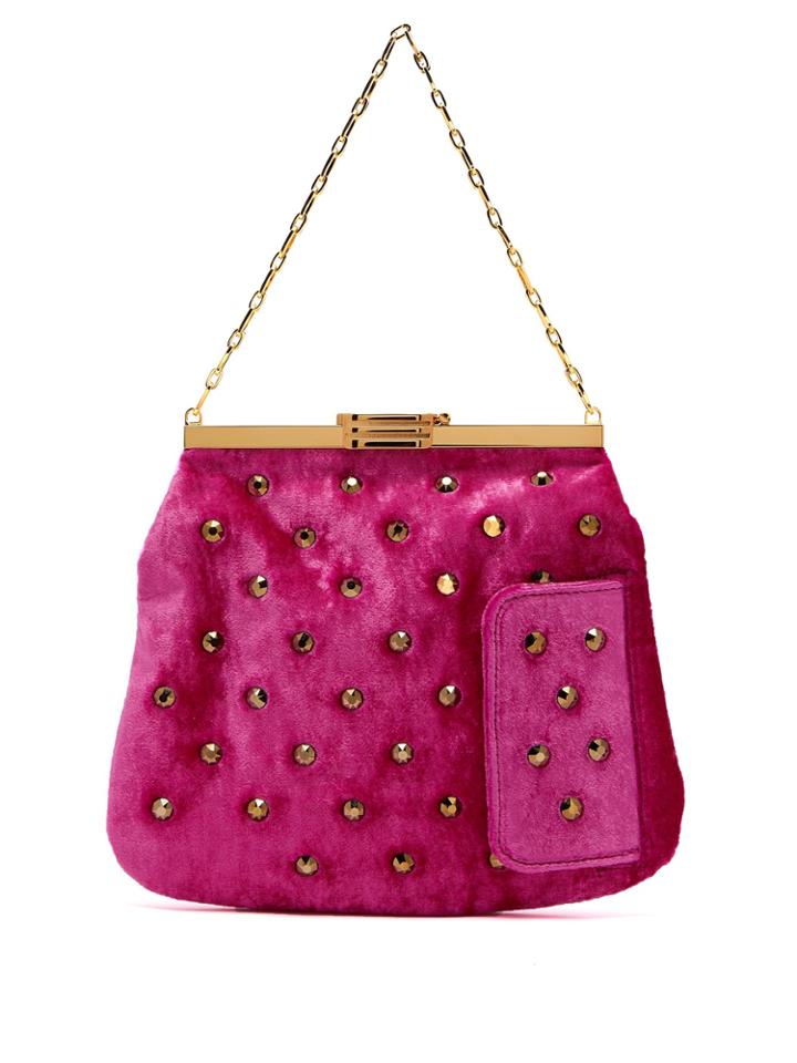 Bienen-davis 4am Studded Velvet Clutch