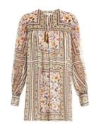 Saint Laurent Floral-print Silk-crepe Dress