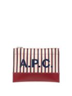 Matchesfashion.com A.p.c. - Axelle Striped Canvas Pouch - Womens - Burgundy Multi