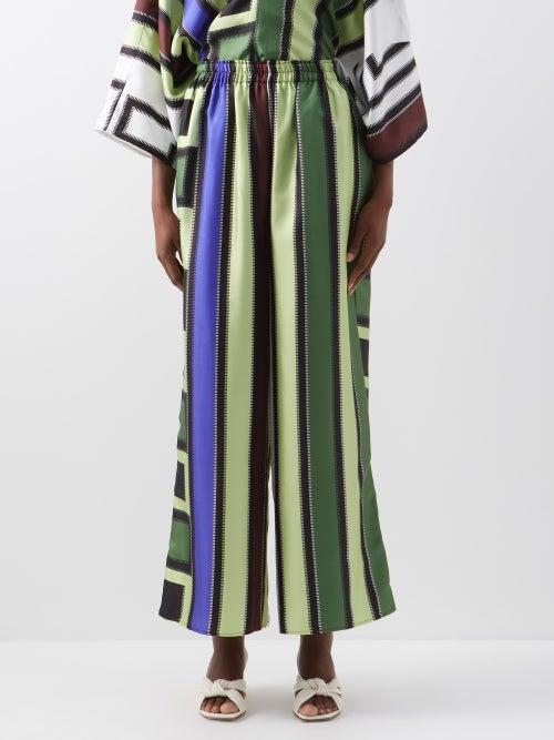 Louisa Parris - The Lisbon Silvia-print Silk Wide-leg Trousers - Womens - Multi