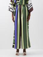 Louisa Parris - The Lisbon Silvia-print Silk Wide-leg Trousers - Womens - Multi