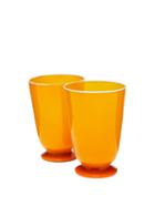 Matchesfashion.com La Doublej - Set Of 2 Murano Glasses - Orange