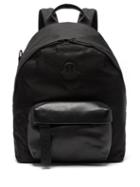 Matchesfashion.com Moncler - Logo Leather And Nylon Backpack - Mens - Black
