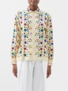 Bode - Trailing Blossom Beaded Linen-blend Shirt - Womens - Multi