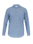 Matchesfashion.com President's - Chatham Striped Cotton And Linen Blend Shirt - Mens - Blue