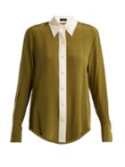 Joseph Garconne Point-collar Silk Crepe De Chine Shirt