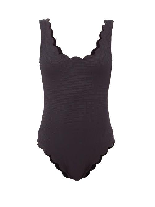 Matchesfashion.com Marysia - Palm Springs Scalloped-edged Swimsuit - Womens - Black
