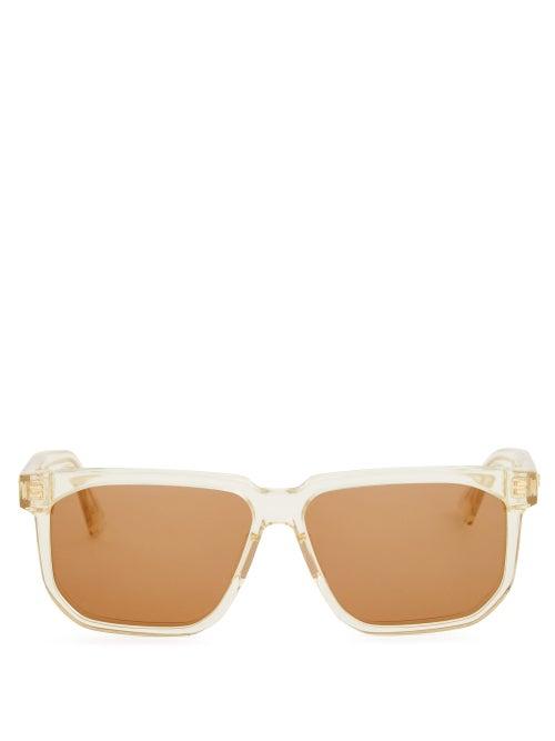 Matchesfashion.com Bottega Veneta - Square Acetate Sunglasses - Mens - Beige
