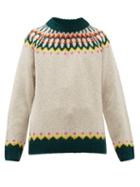 Matchesfashion.com Burberry - Gunner Fair-isle Wool-blend Sweater - Mens - Beige