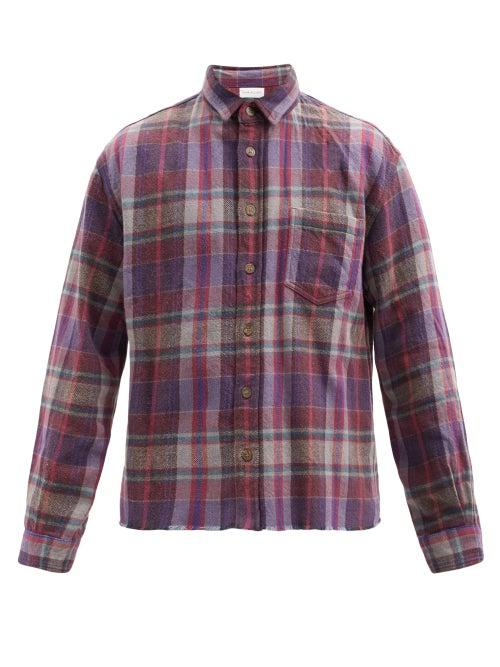 Matchesfashion.com John Elliott - Hemi Oversized Check Cotton Shirt - Mens - Purple Multi