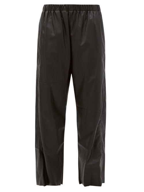 Matchesfashion.com Mm6 Maison Margiela - Elasticated-waist Faux-leather Trousers - Womens - Black
