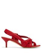 Matchesfashion.com Malone Souliers - Wylie Cross Strap Slingback Leather Sandals - Womens - Red