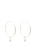 Matchesfashion.com Jil Sander - Large Pearl-drop Hoop Earrings - Womens - Gold